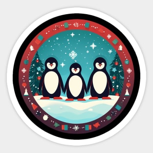 Penguin in Ornament, Love Penguins Sticker